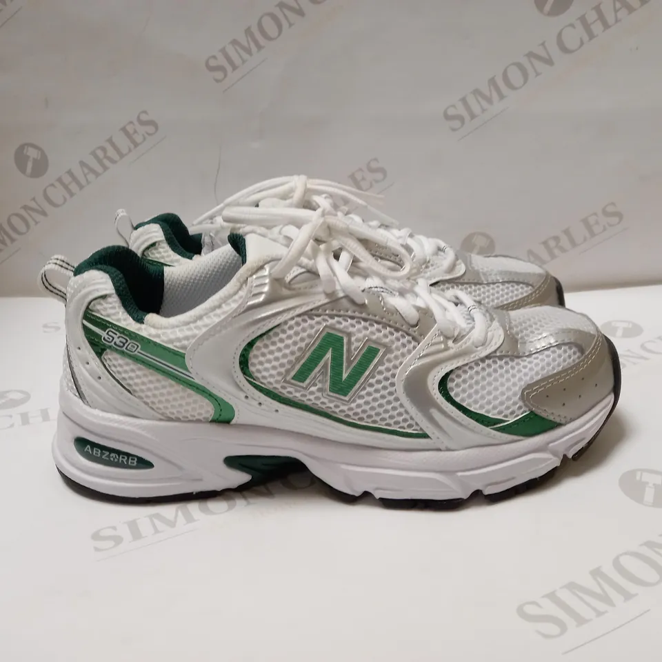 NEW BALANCE 530 WHITE NIGHTWATCH GREEN SIZE 5 