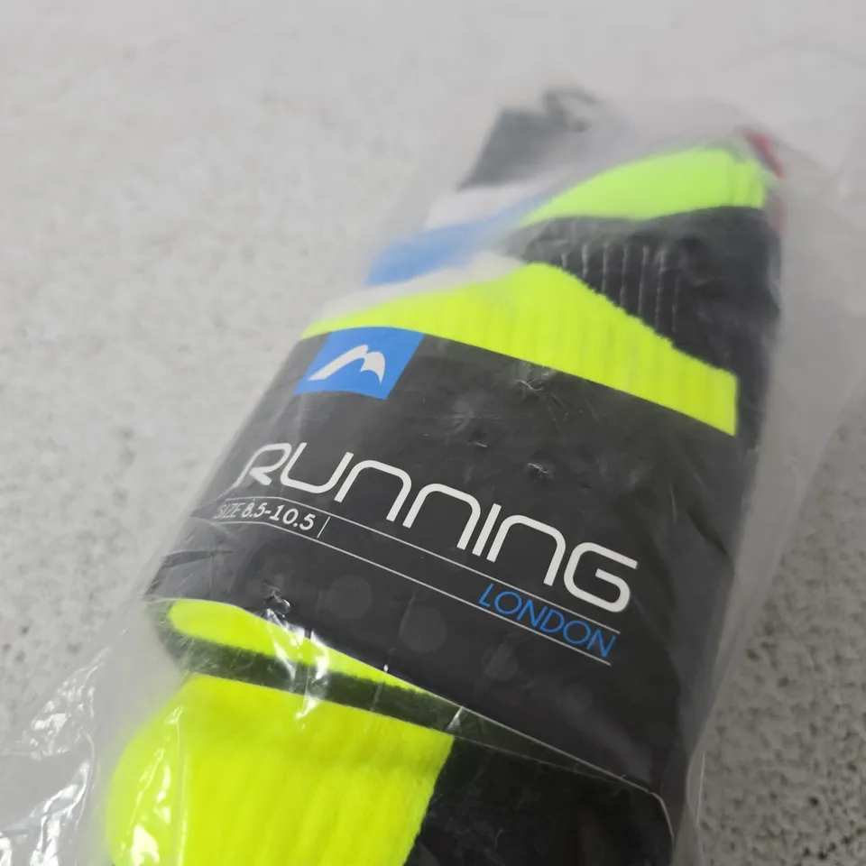 MORE MILE LONDON RUNNING SOCK – MEN'S UK 8.5-10.5 (EUR 42-45) NEON YELLOW/BLACK