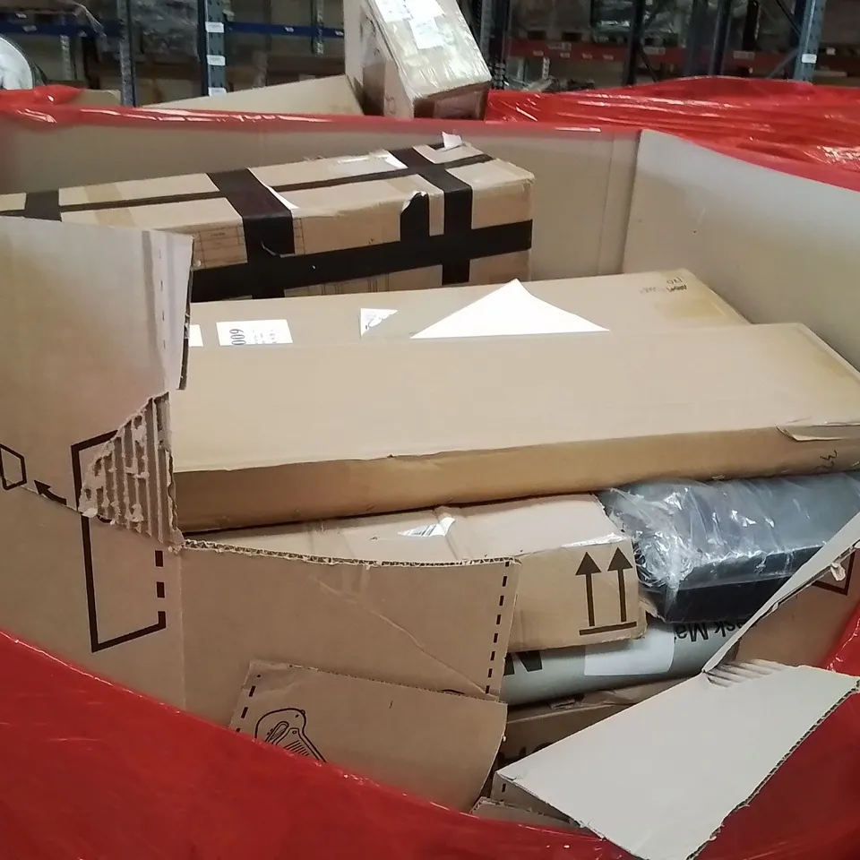PALLET OF ASSORTED HOUSEHOLD GOODS AND PRODUCTS TO INCLUDE;PICTURE FRAME,SLIDING MACHINE,RETRACTABLE SAFETY GATE