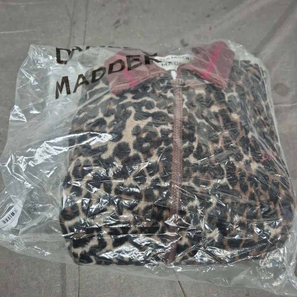 DAMSON MADDER PIXIE WOOL BOMBER LEOPARD, UK 8