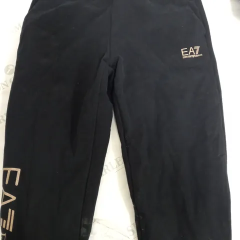 EA7 EMPORIO ARMANI BLACK SWEATPANTS - SIZE SMALL
