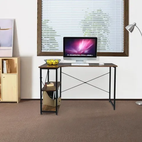 BOXED 120CM W L-SHAPED WRITING DESK - WOODLOOK/RETRO STYLE (1 BOX)