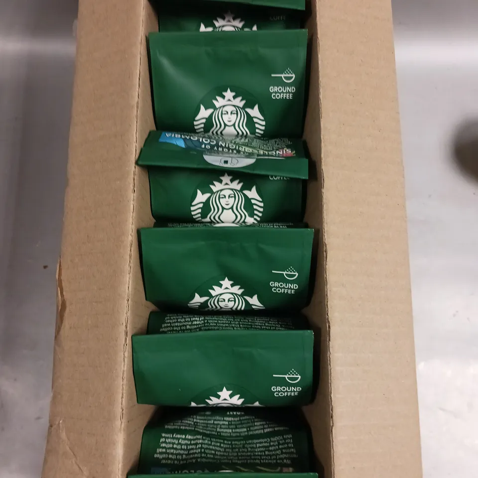 6 X SEALED PACKETS OF STARBUCKS SINGLE-ORIGIN COLOMBIA MEDIUM ROAST COFFEE - 6 X 200G