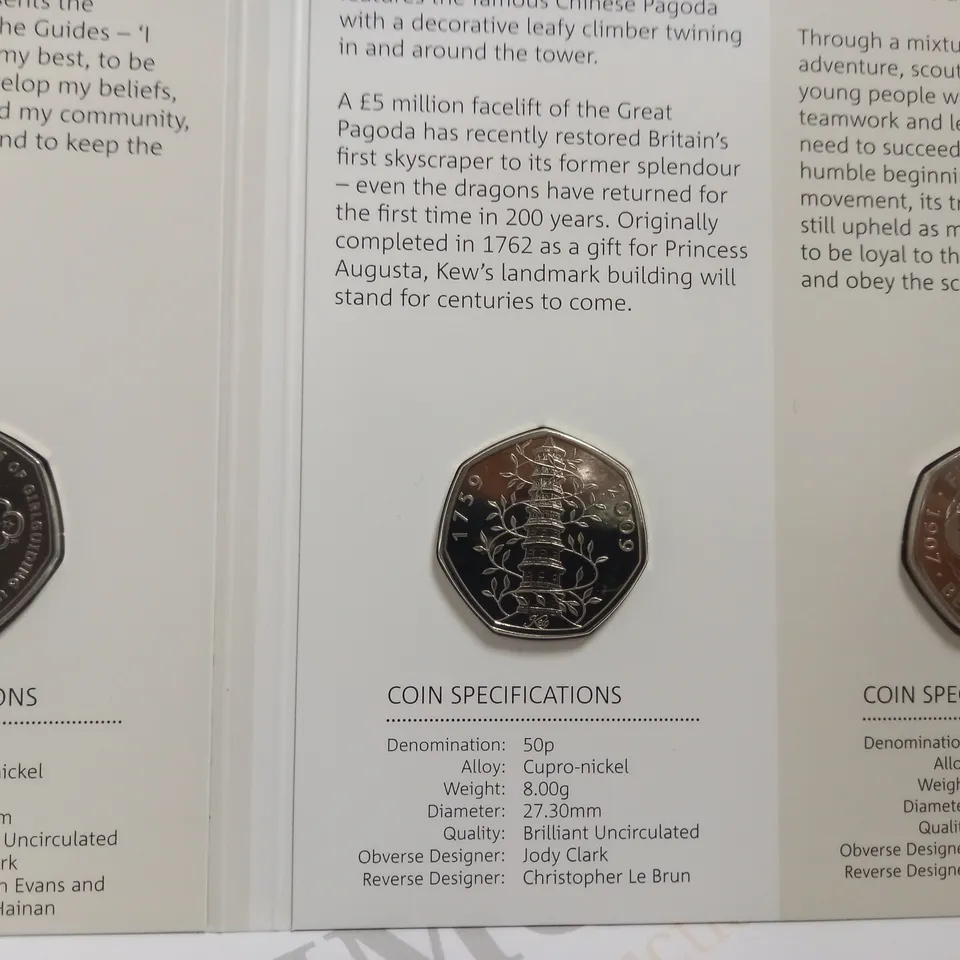THE ROYAL MINT `CELEBRATING 50 YEARS OF THE 50P` COMPLETE COLLECTION