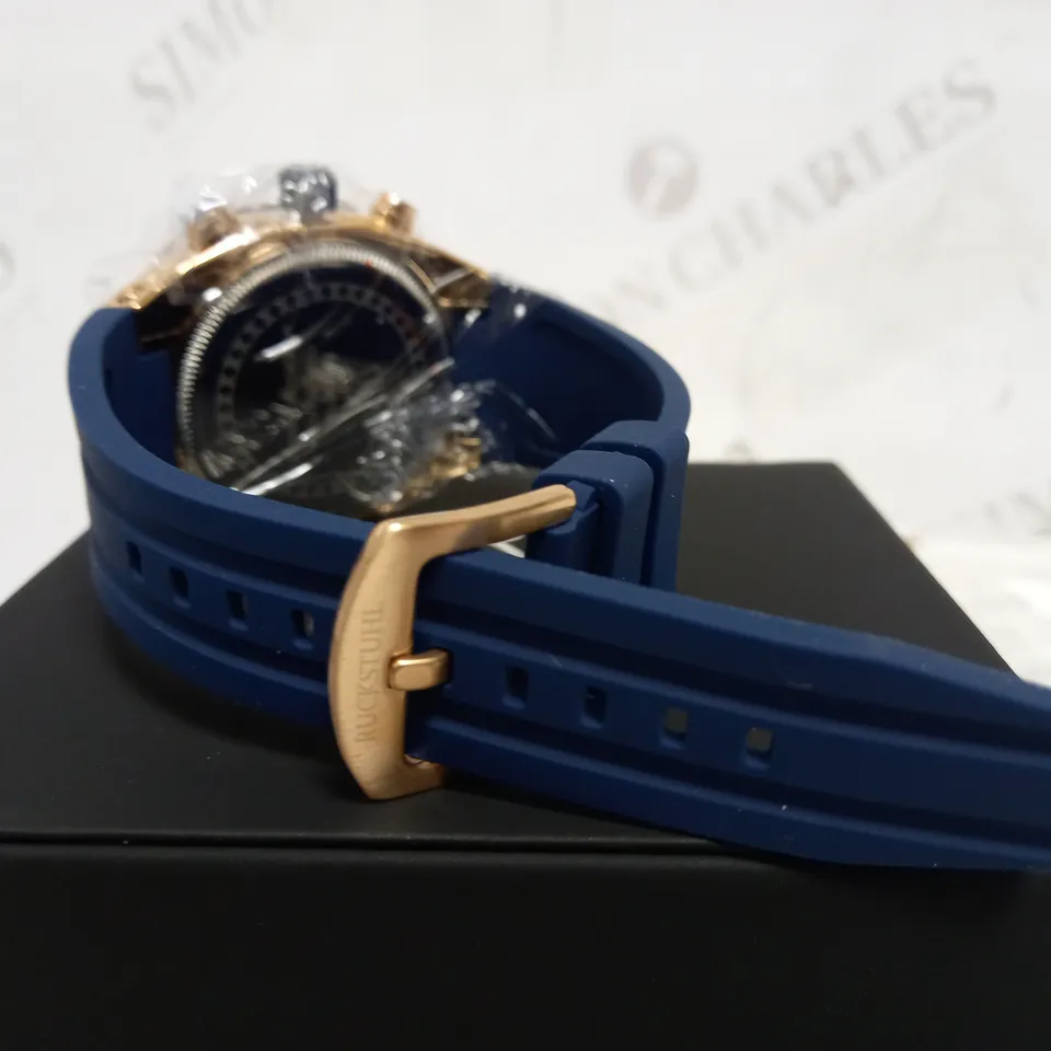 RUCKSTUHL OCTAGONAL FACE RUBBER STRAP WATCH RRP £540