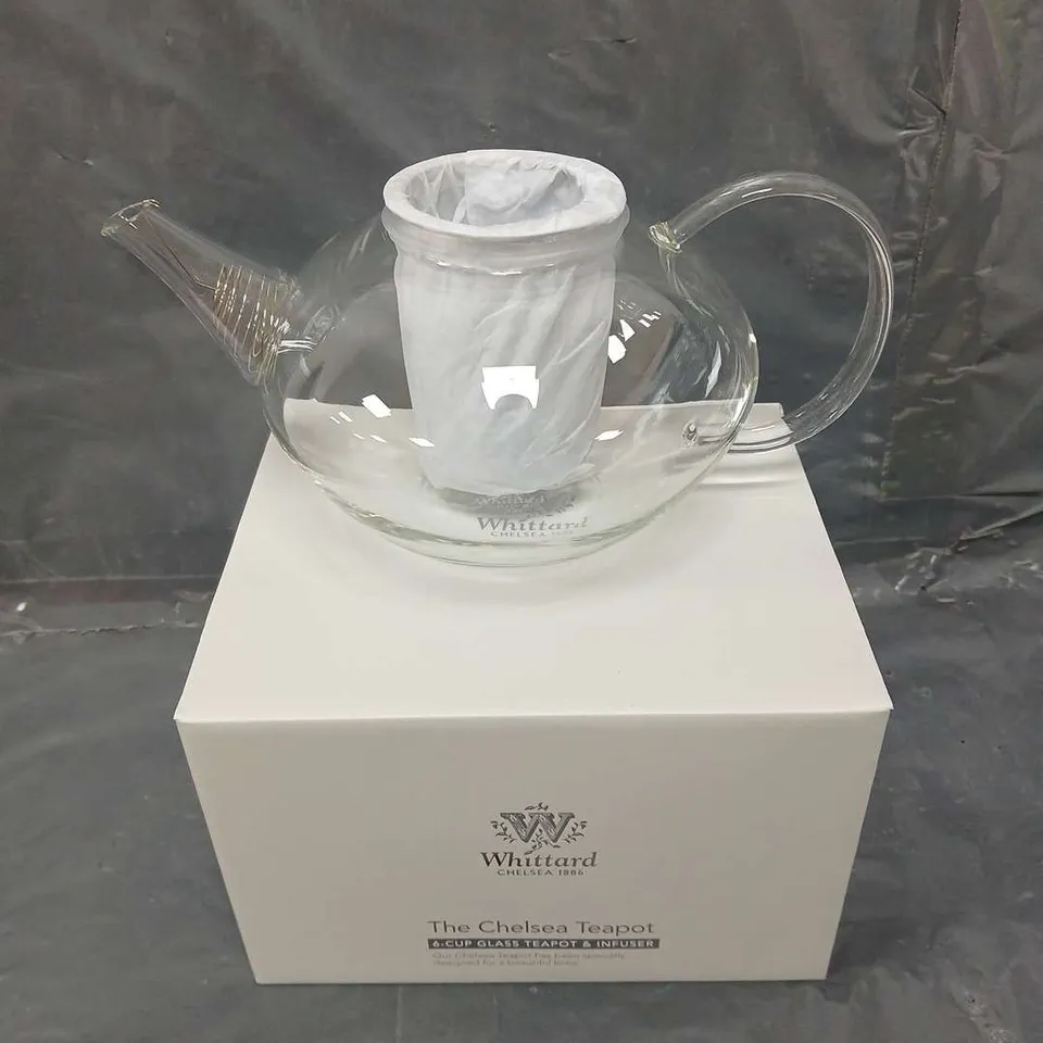 BOXED WHITTARD CHELSEA GLASS TEAPOT & INFUSER - COLLECTION ONLY 