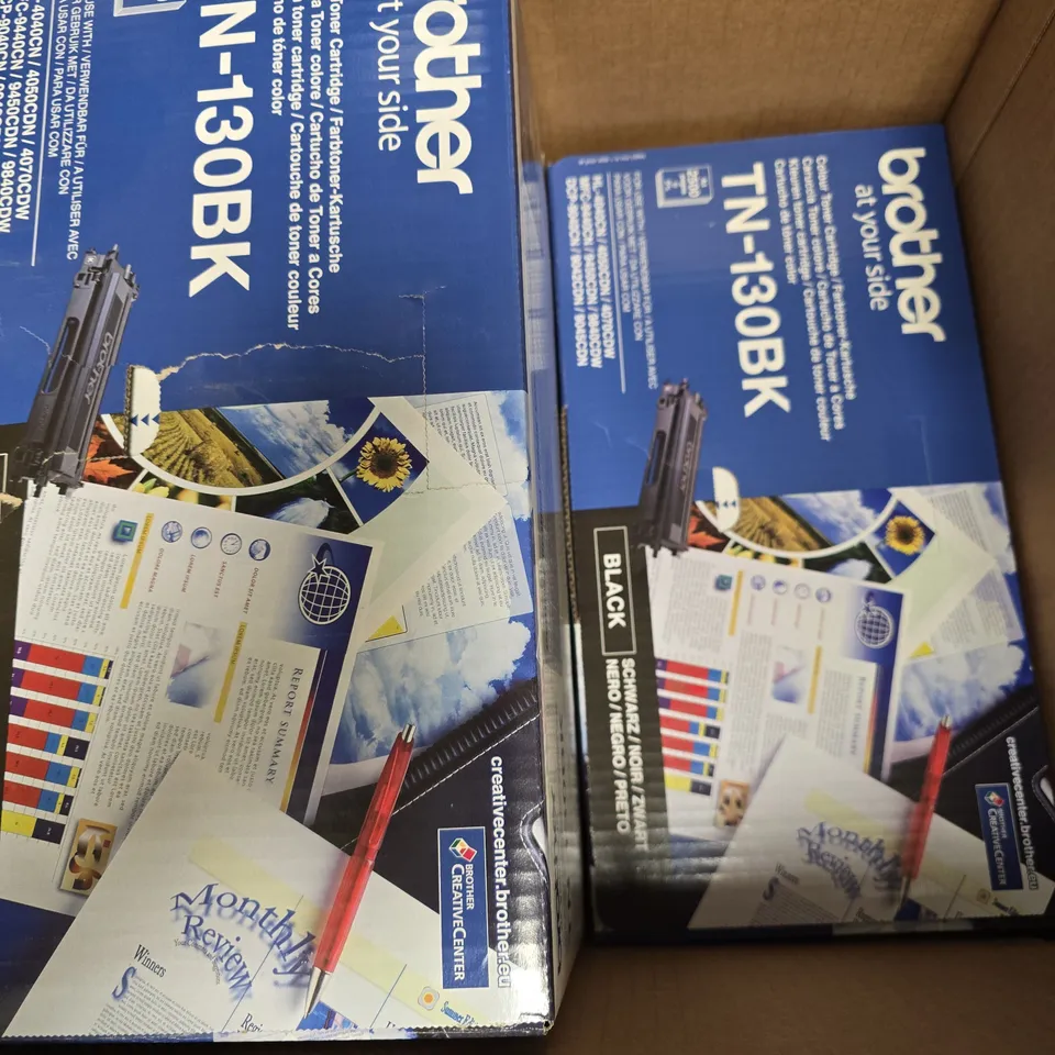 4 X BOXED BROTHER TN-130BK TONER CARTRIDGES 