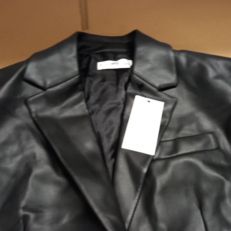 MNG FAUX LEATHER BLAZER - UK S