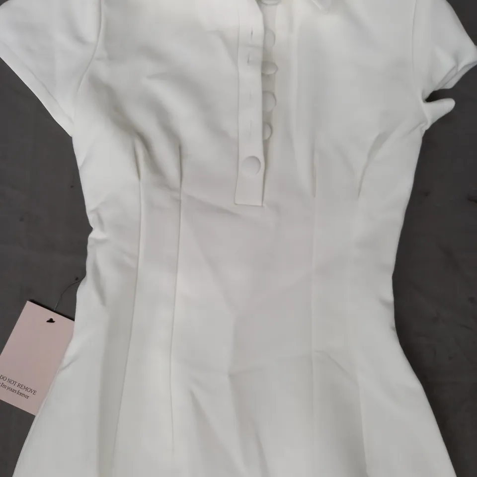ODDMUSE COLLARED MINI DRESS IN WHITE SIZE XS