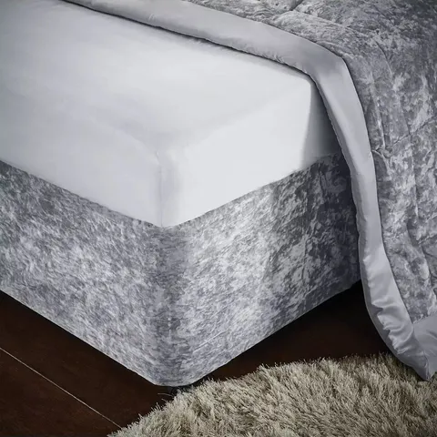 CATHERINE LANSFIELD CRUSHED VELVET DIVAN BASE WRAP - SILVER