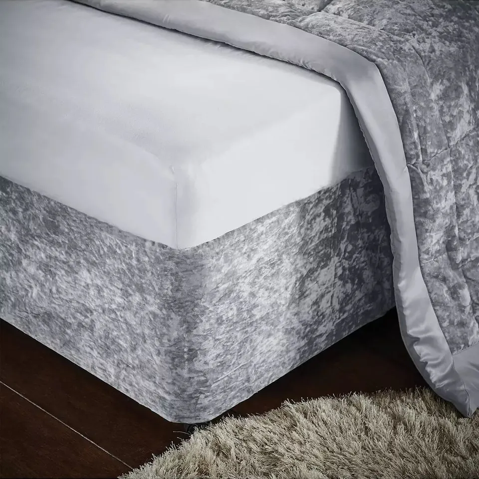 CATHERINE LANSFIELD CRUSHED VELVET DIVAN BASE WRAP - SILVER