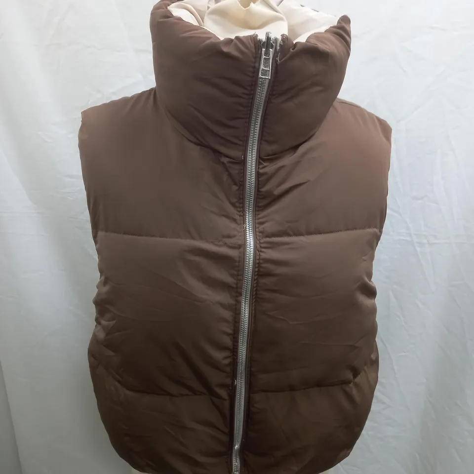 WOMANS BORWN & CRÈME GILET 
