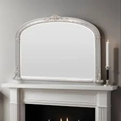 BOXED OVERMANTLE ARCHED BEVELLED VICTORIAN MIRROR