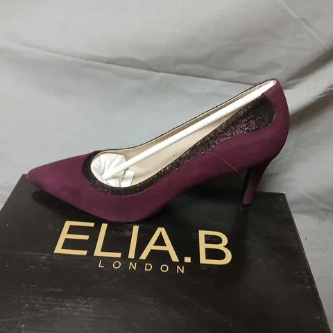 ELIA.B LONDON DIANA HIGH HEELS - PURPLE BURGUNDY SUEDE, UK 5 (EU 38)