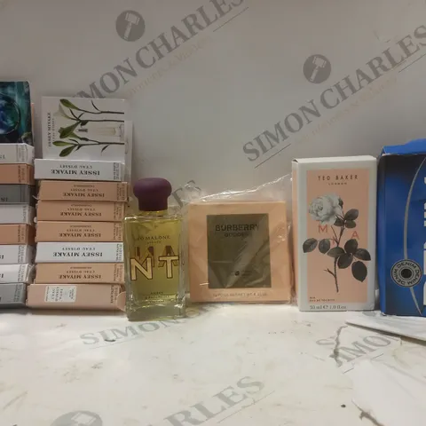 LOT OF PERFUMES TO INCLUDE TED BAKER MIA EAU DE TOILETTE 30ML, BURBERRY GODDESS, ETC