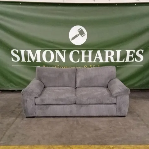 AMALFI STANDARD BACK FABRIC 3 SEATER SOFA - CHARCOAL