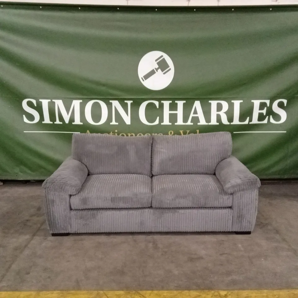 AMALFI STANDARD BACK FABRIC 3 SEATER SOFA - CHARCOAL RRP £579