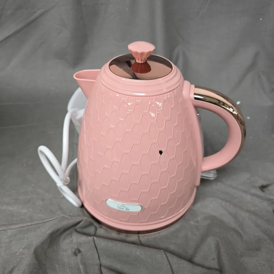HOMCOM PINK HONEYCOMB PATTERN ELECTRIC KETTLE