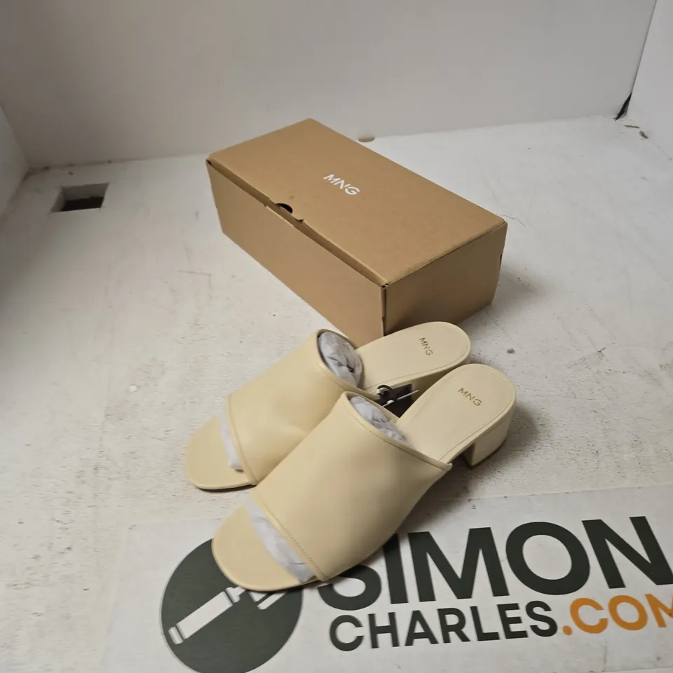 UK 5 (EU 38) MNG BY MANGO BEIGE OPEN-TOE MULE SANDALS