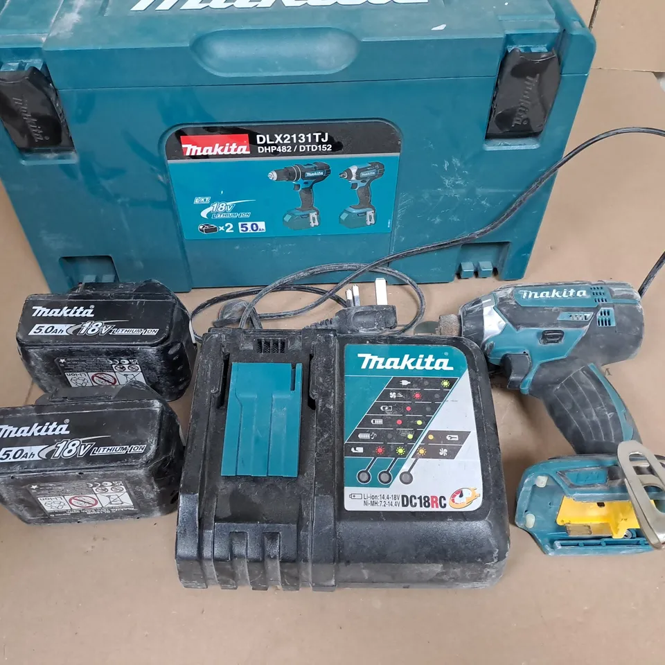 MAKITA DTD152 DRILL WITH CHARGER, TWO BATTERIES AND CASE