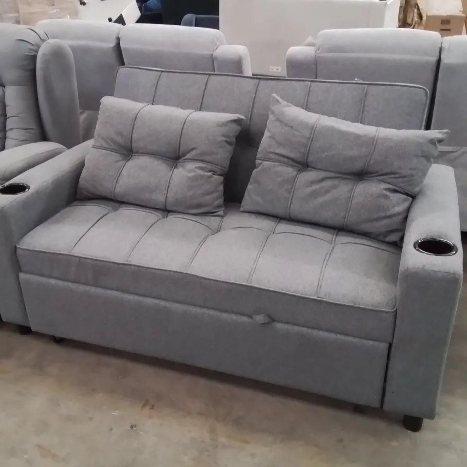 HUDSON FABRIC SOFA BED - GREY 