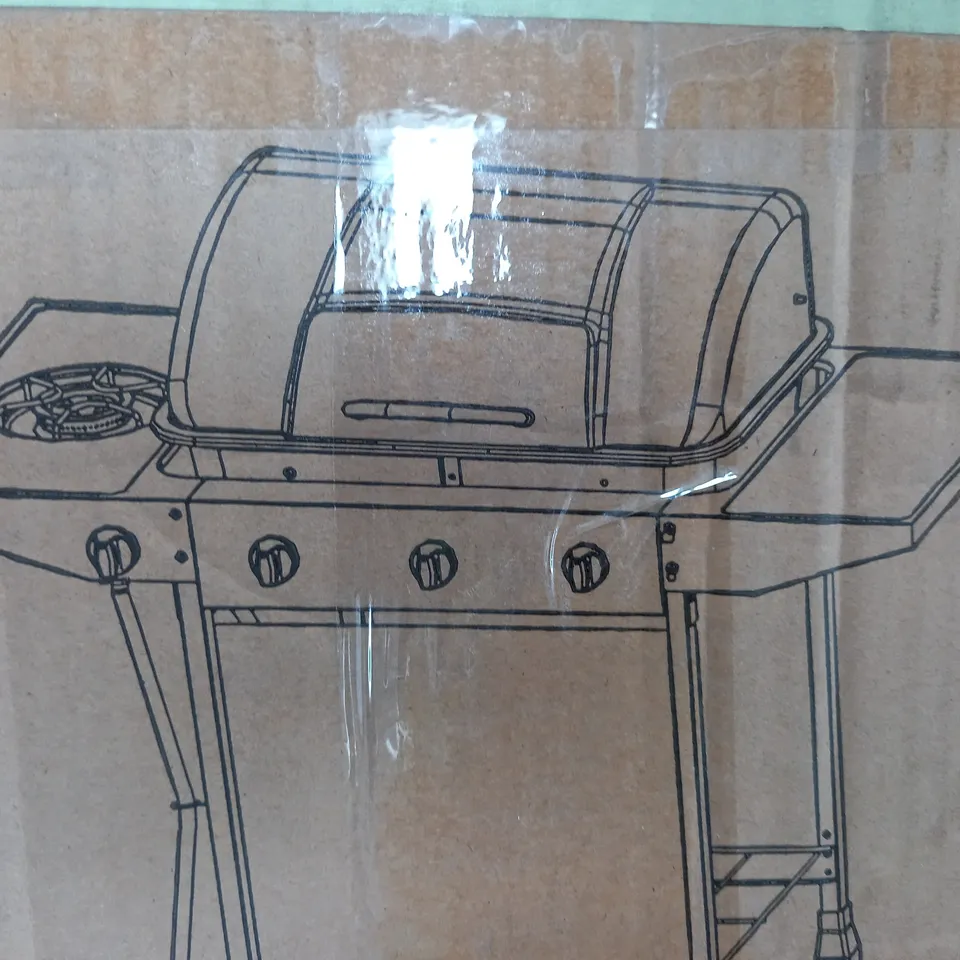 BOXED 3-BURNER GAS BBQ WITH SIDE BURNER RRP £149.99