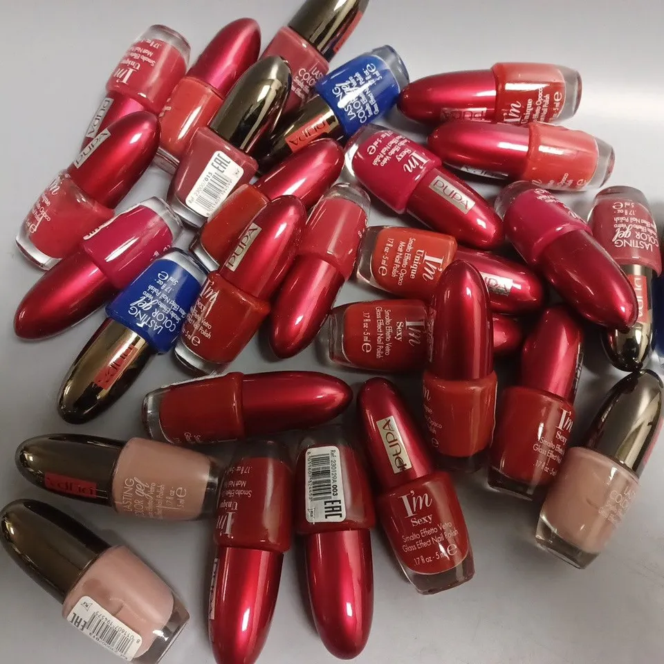 APPROXIMATELY 25 ASSORTED PUPA NAIL POLISH TO INCLUDE GLASS EFFECT NAIL POLISH AND MATT NAIL POLISH 