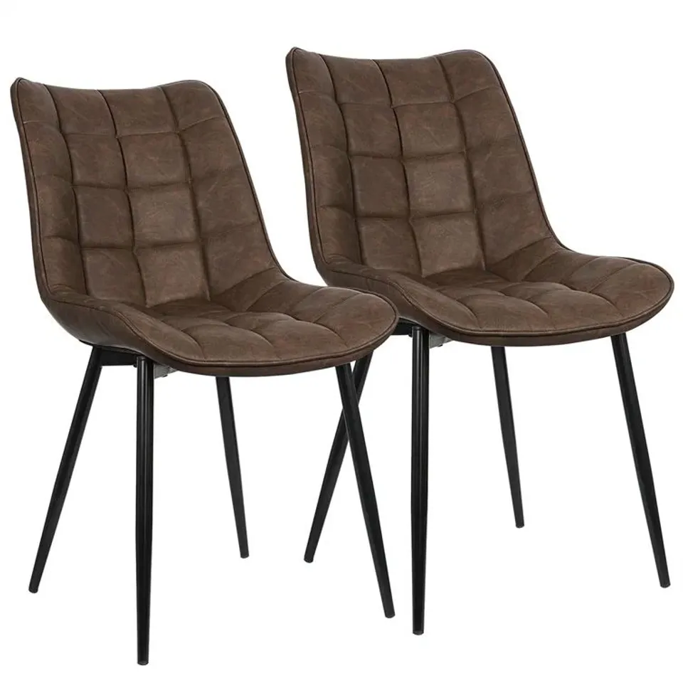 BOXED SET OF 2 VASSAR UPHOLSTERED CHAIRS - BROWN (1 BOX)