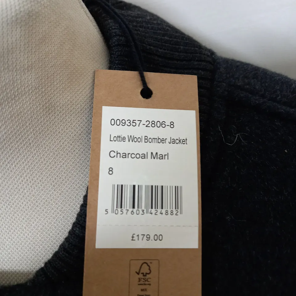 HUSH LOTTIE WOOL BOMBER JACKET SIZE 8