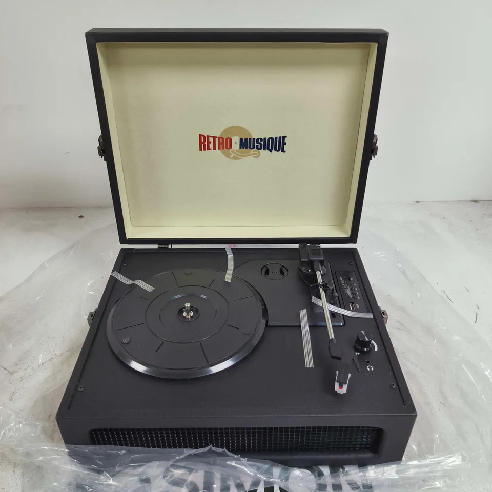 BOXED RETRO-MUSIQUE BLUETOOTH TABLE TOP TURNTABLE 