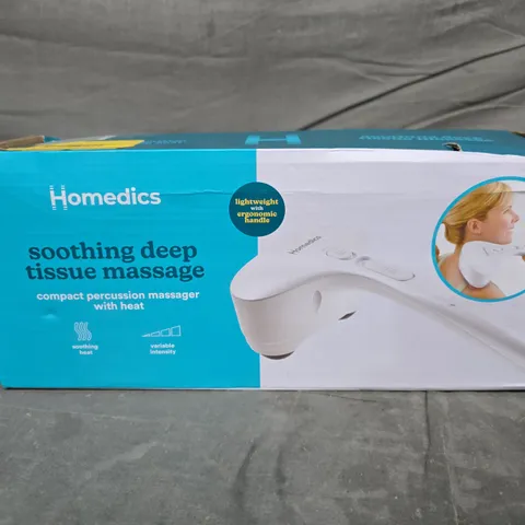 BOXED HOMEDICS SOOTHING DEEP TISSUE MASSAGE – COMPACT PERCUSSION MASSAGER WITH HEAT
