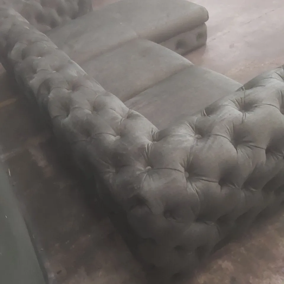 DESIGNER CHELSEY OLIVE GREEN CORNER CHAISE SOFA