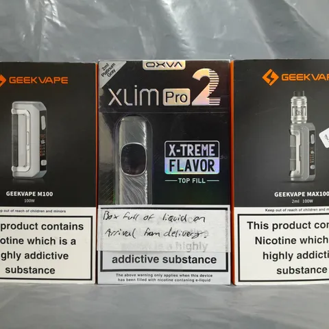 BOX OF APPROXIMATELY 20 ASSORTED E-CIGARETTE/VAPING PRODUCTS - MAKES, MODELS, COLOURS, AND STYLES VARY - COLLECTION ONLY