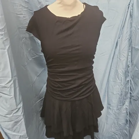 NOBODY'S CHILD BLACK SS YUKI MINI DRESS, UK 10 (EU 38, US 6)