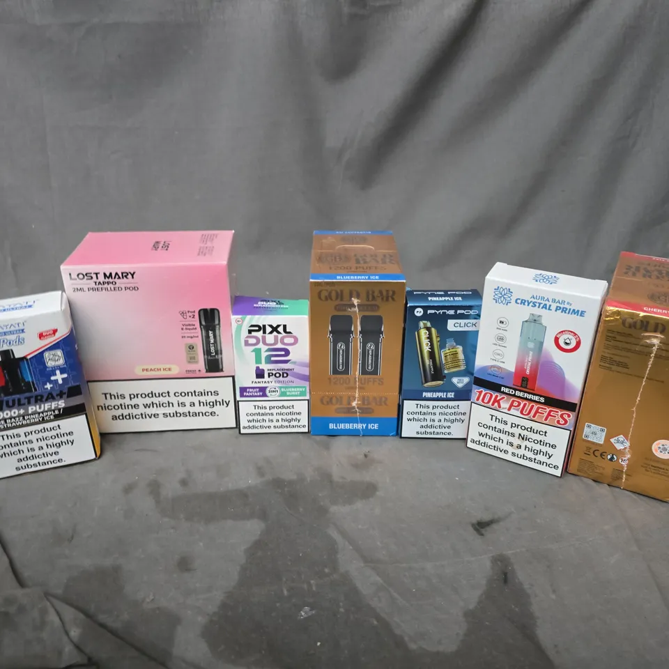 APPROXIMATELY 20 ASSORTED E-CIGARETTE PRODUCTS TO INCLUDE BRANDS SUCH AS LOST MARY, HAYATI, PIXL, ETC - COLLECTION ONLY