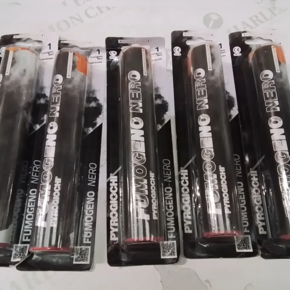BOX CONTAINING 5 BRAND NEW BLACK SMOKE FLARES (OVER 18 ONLY) (COLLECTION ONLY)