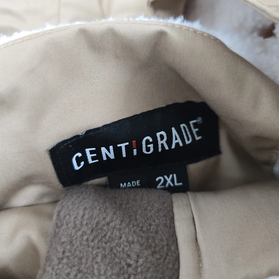 CENTIGRADE BEIGE HOODED PARKA COAT – UK 2XL