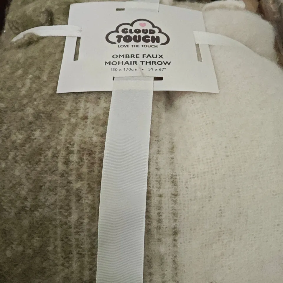 CLOUD TOUCH OMBRE FAUX MOHAIR THROW - 130X170CM