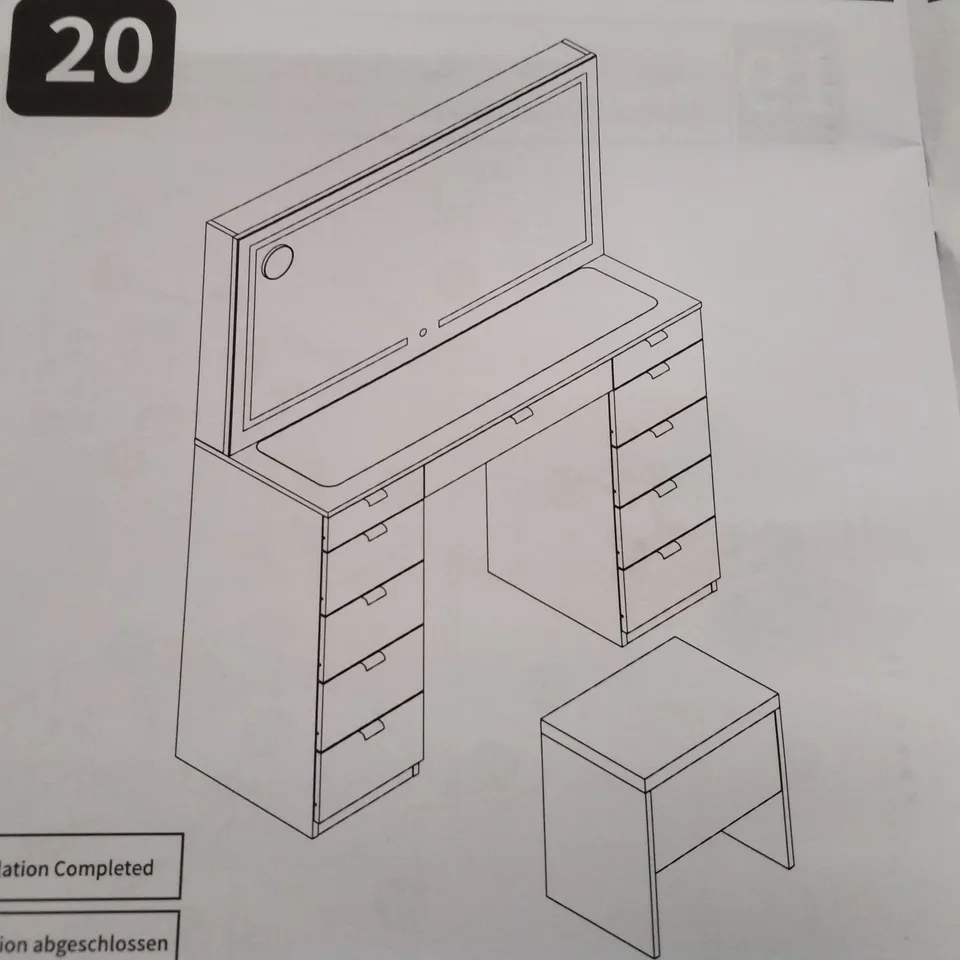 BOXED MIRROR AND STOOL (2 BOXES)