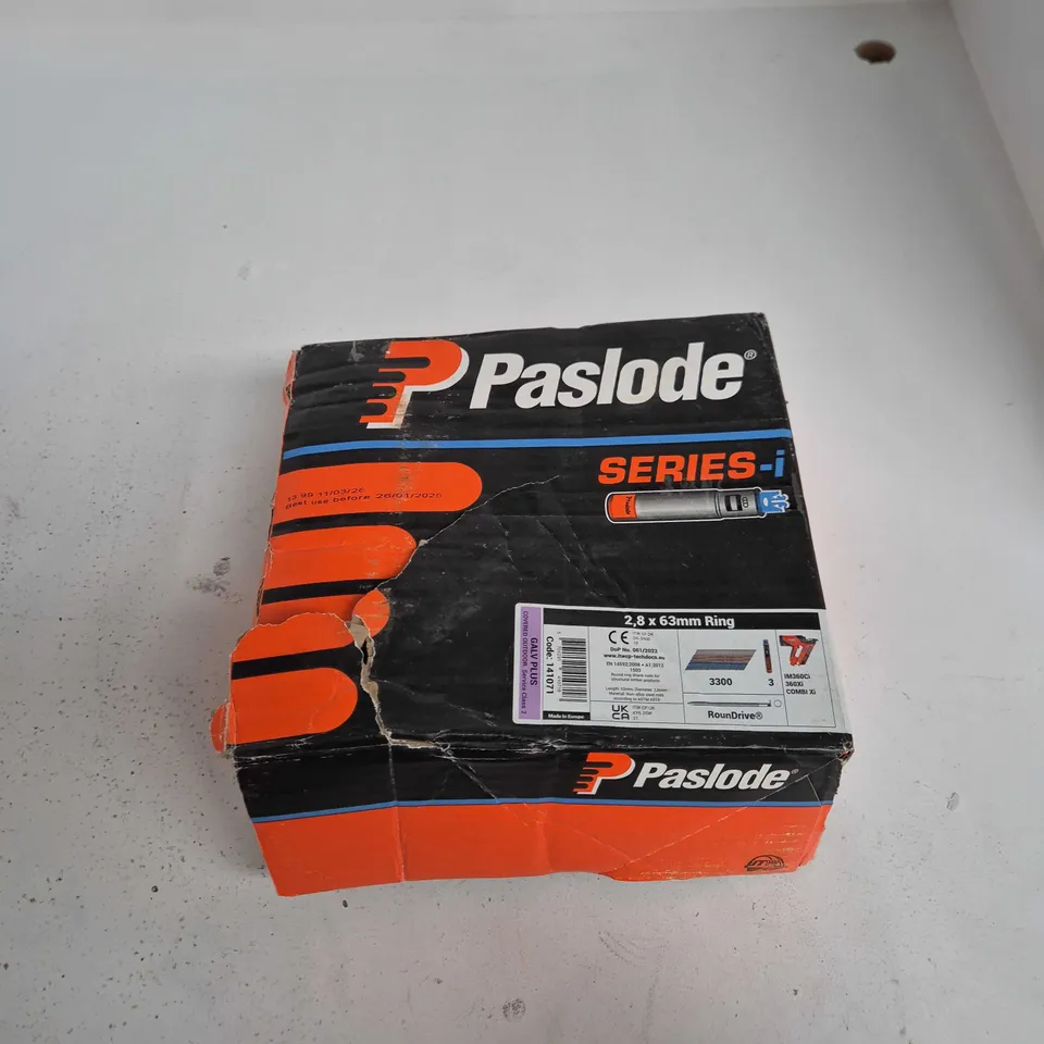 PASLODE 2.8 X 63MM RING-SHANK NAILS (ROUNDDRIVE) – BOXED, DAMAGED OUTER CARTON