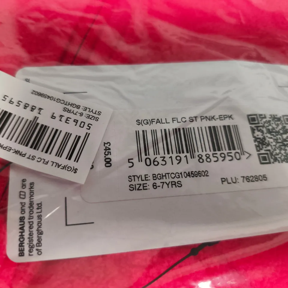 BERGHAUS KIDS' PINK FLEECE ZIP TOP, UK 6-7