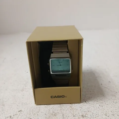 CASIO VINTAGE WATCH – STAINLESS STEEL BRACELET, RECTANGULAR CASE (BOXED)