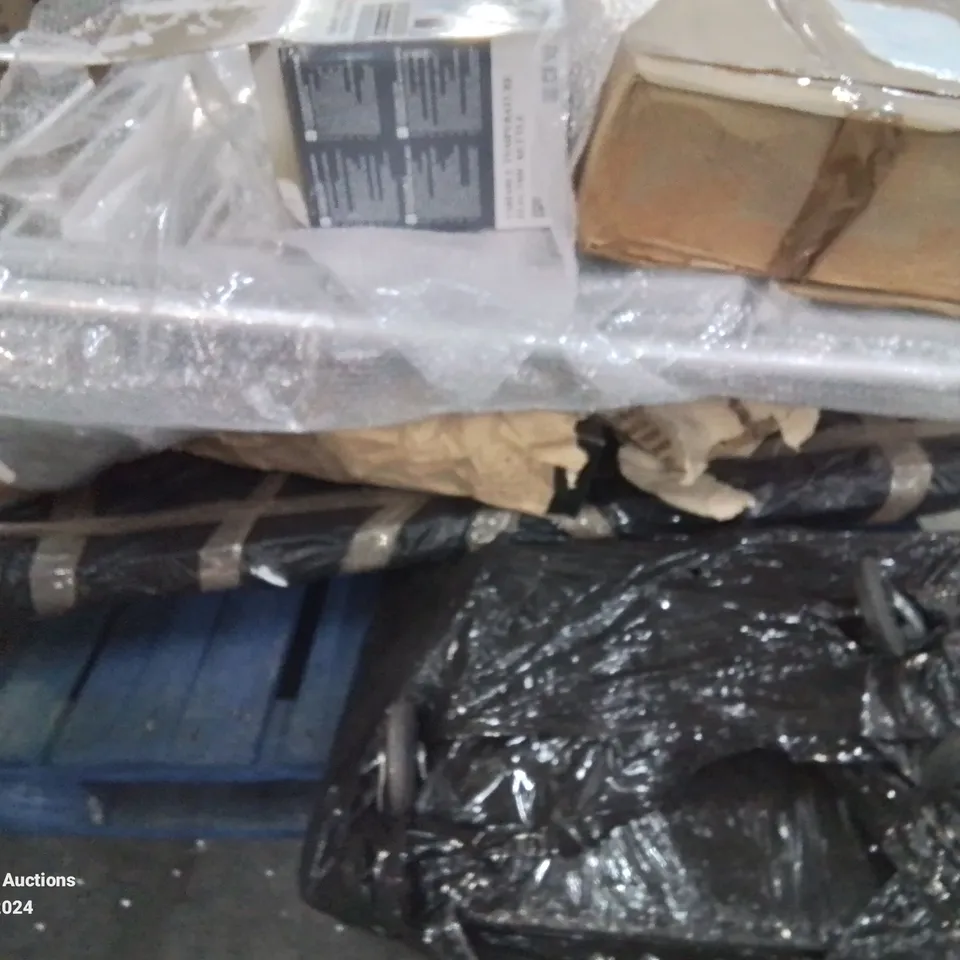 PALLET CONTAINING VARIOUS BOXED FURNITURE PARTS AND OTHER HOUSEHOLD ITEMS ETC.