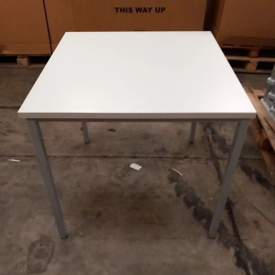 GREY SQUARE TOP TABLE APPROXIMATELY 800 X 800MM