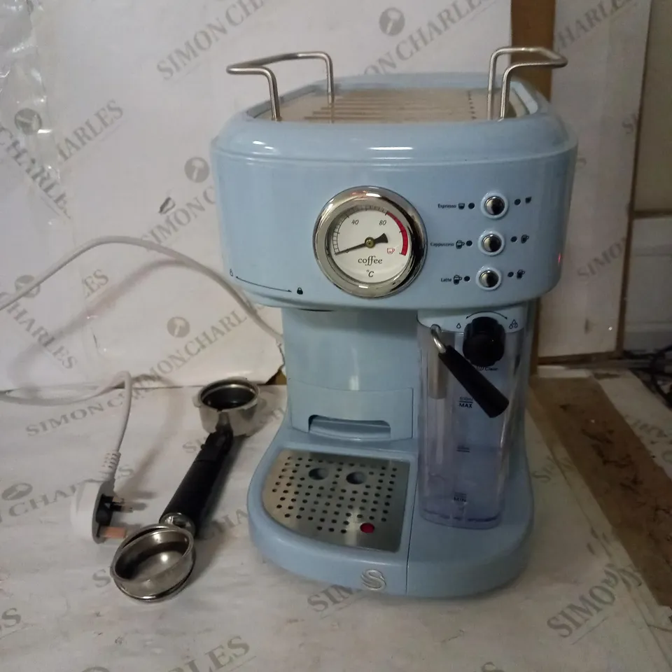 SWAN RETRO BLUE ESPRESSO COFFEE MACHINE