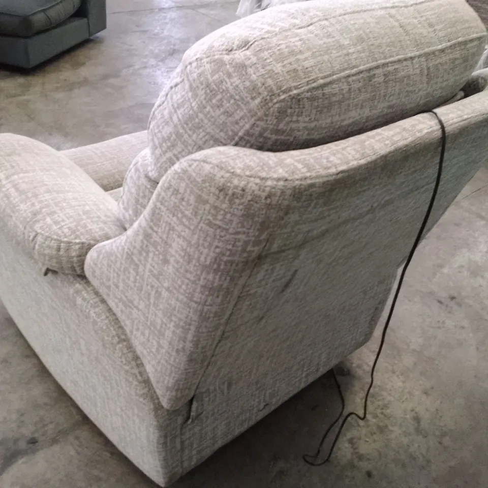 QUALITY DESIGNER G-PLAN KINGSBURY ELECTRIC RECLINER CHAIR - SHORE OATMEAL FABRIC 