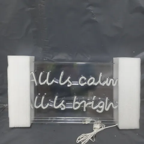 ALL IS CALM AND BRIGHT LIGHT CHRISTMAS DECORATION