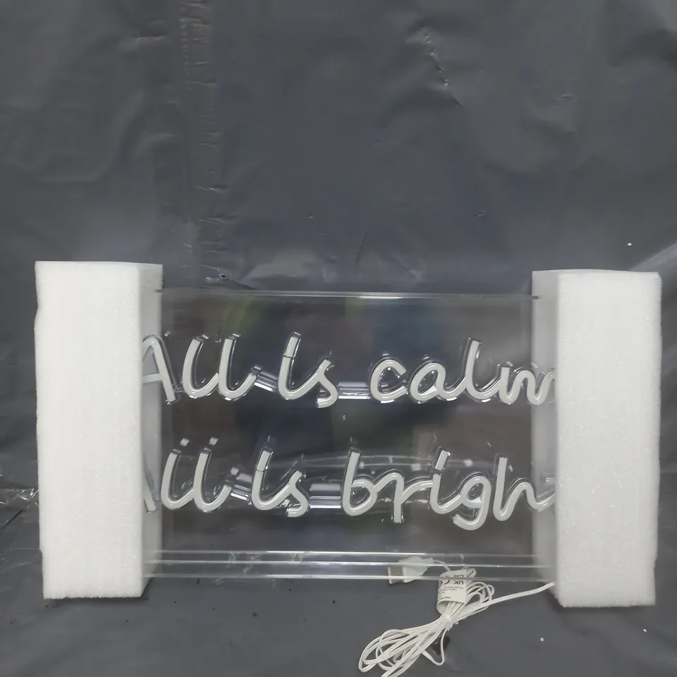 ALL IS CALM AND BRIGHT LIGHT CHRISTMAS DECORATION RRP £30