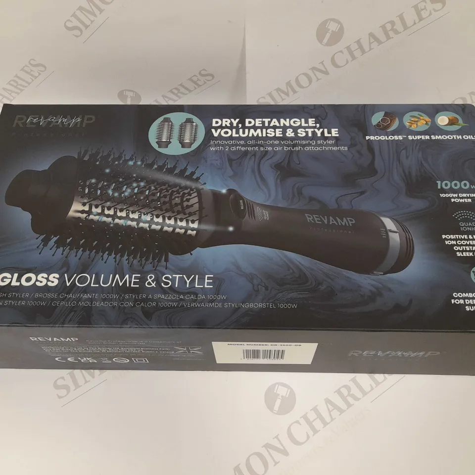 BOXED REVAMP PROGLOSS VOLUME AND STYLE 1000W HOT BRUSH STYLER