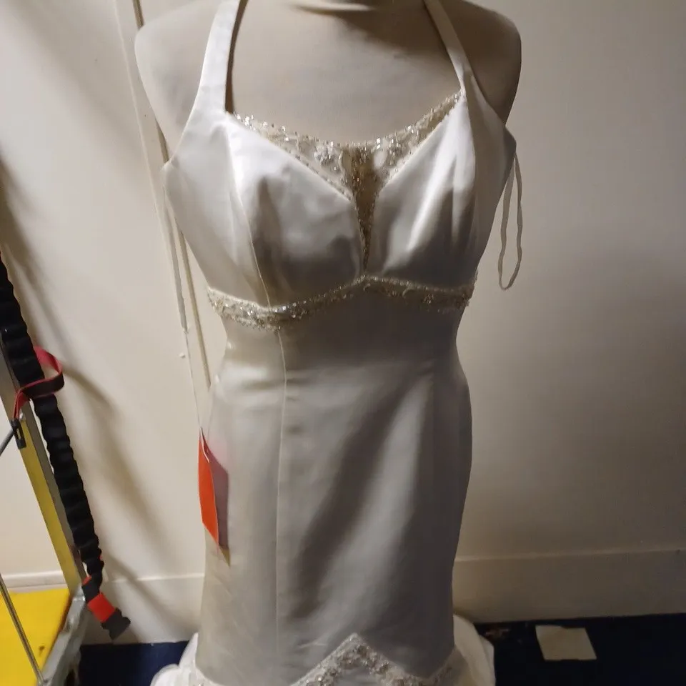 ROSETTA NICOLINI IVORY SEQUIN WEDDING DRESS SIZE 12-14